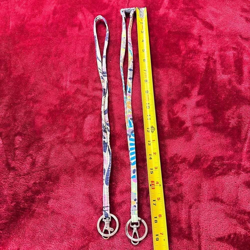 Vera Bradley Lanyard Set of 2‎ Floral Pattern Cotton ID Badge Key Holder Multi